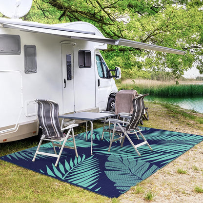 GENIMO Outdoor Rug 6' x 9' Waterproof for Patios Clearance, Reversible Outdoor Plastic Straw