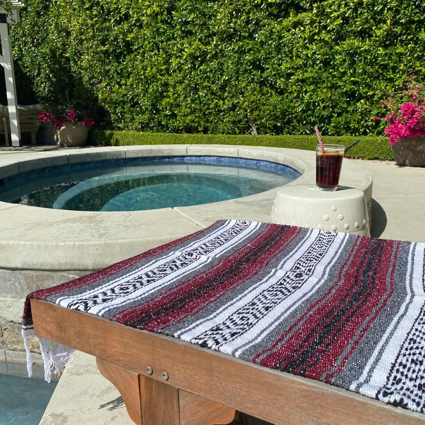 Del Mex Classic Mexican Blanket, Large Authentic Woven Falsa Throw (70"x50"), Artisan Southwest