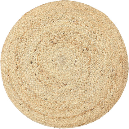 REDEARTH · Cylindrical Pouf Foot Stool Ottoman - Jute Braided Pouffe Poof Accent Sitting Footrest