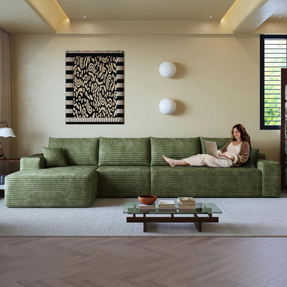 108" Sectional Couches for Living Room Modern Modular Sofa with L-Shape Couchs Upholstered Boneless