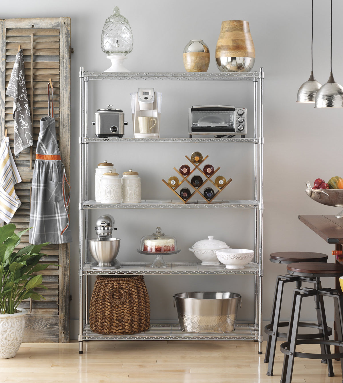 Whitmor 5 Tier Heavy Duty Shelving Unit, Metal Storage Shelves, 500 lbs Capacity per Shelf, Max