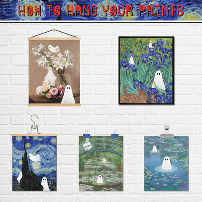 LANCHI95 Vintage Ghost Posters Halloween Wall Art Witch in The Forest Painting Prints Halloween