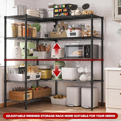 REIBII 5 Tier Wire Shelving Storage Shelves Loads 1430LBS, 58" W Metal Shelving for Storage