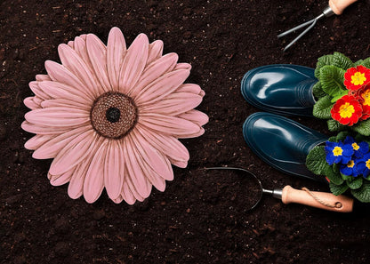NAT & Jules Gerbera Daisy Flower Shaped Dimensional Indoor Outdoor 12 inch Cast Resin Decorative