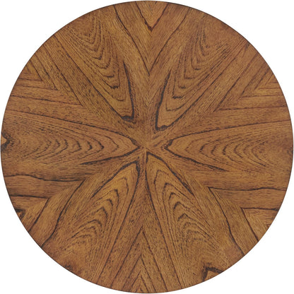 Martin Svensson Home LAX Two-Tone 20-Inch Caramel Brown Round Wood End Side Table with Walnut Legs