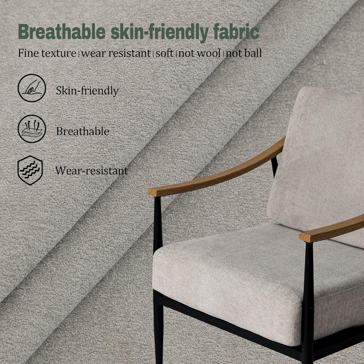 Modern Accent Chair for Living Room Bedroom Mid Century Arm Chair Upholstered Office Accent Chair