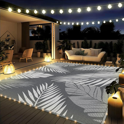 GENIMO Outdoor Rug 8' x 10' Waterproof for Patios Clearance, Reversible Outdoor Plastic Straw