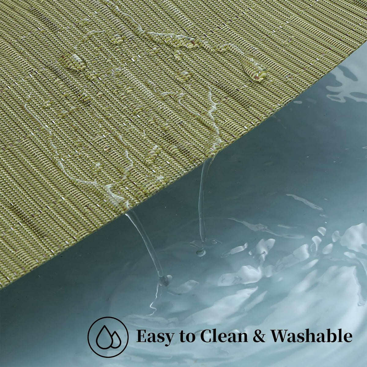 Leetaltree Pea Green Placemats Set of 4 - Heat Resistant Non-Slip Place mats for Dining Table