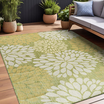 Beverly Rug Outdoor Rug 9x12 Modern Exotic Tropical Leaf Area Rugs for Indoor and Outdoor Patio