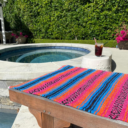 Del Mex Classic Mexican Blanket, Large Authentic Woven Falsa Throw (70"x50"), Artisan Southwest