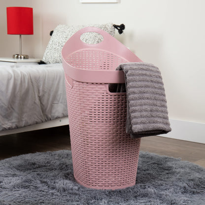 Mind Reader Basket Collection, Mobile Laundry Hamper, 60 Liter (15g/33lbs) Capacity, Cut Out