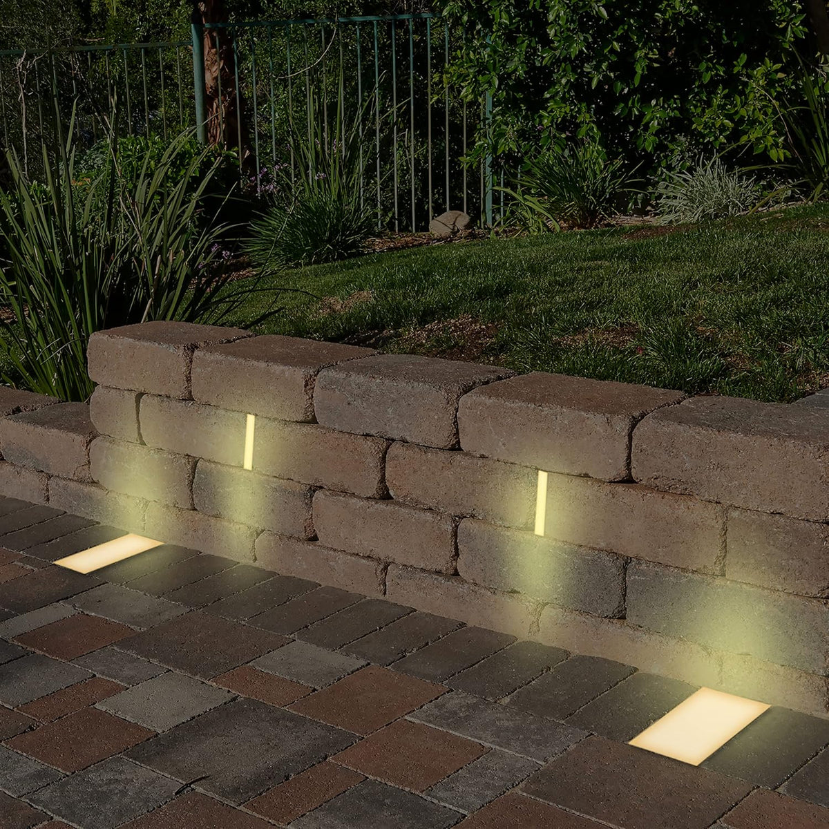 LUMENGY Paver Light Slim 0.5x4 Inch Glare-Free Steel Brick Lighting for Pavers, Walls, Driveway &
