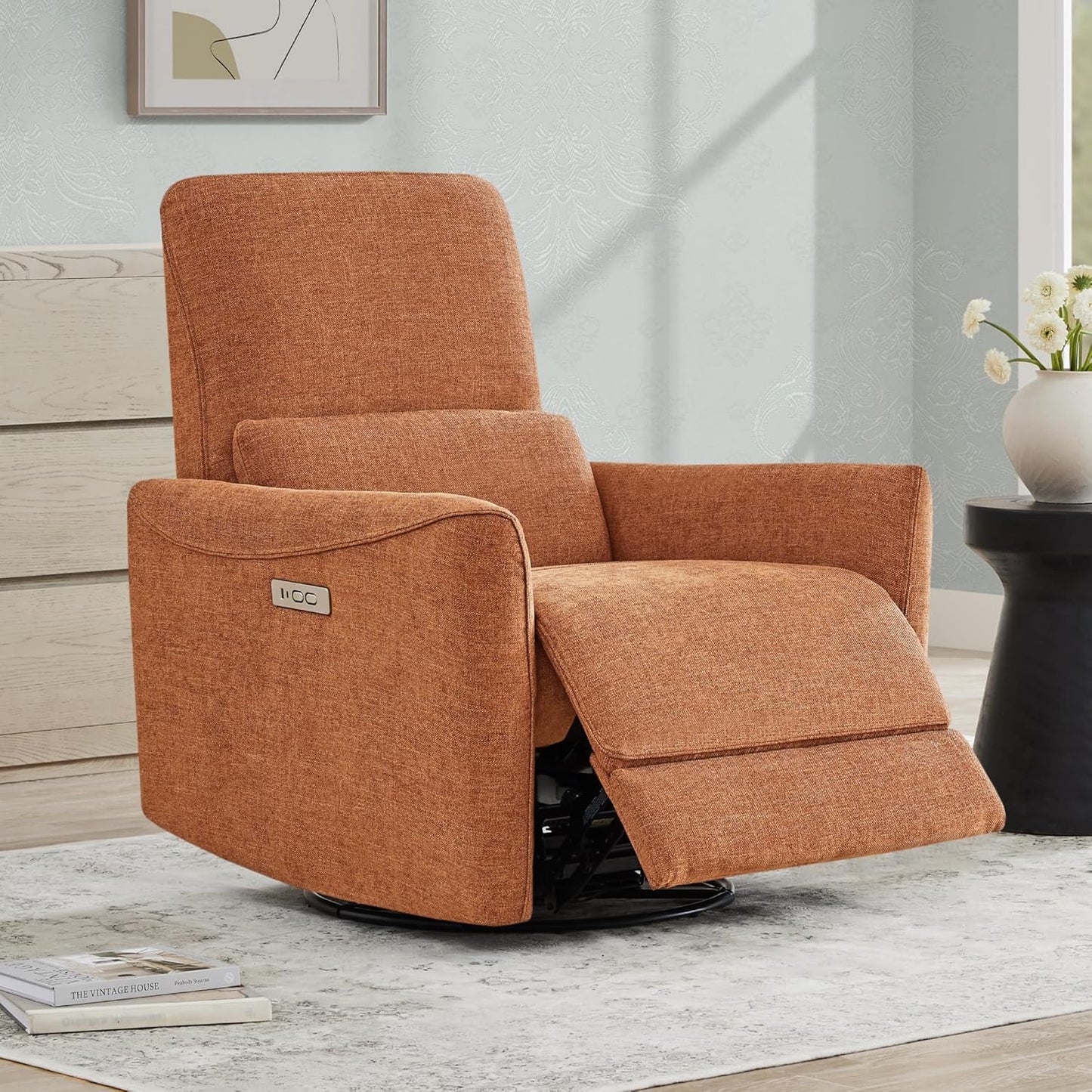 CHITA Power Recliner Chair Swivel Glider, FSC Certified Fabric Living Room Nursery Reclining Sofa
