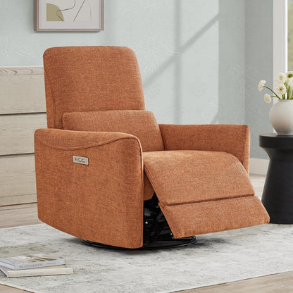 CHITA Power Recliner Chair Swivel Glider, FSC Certified Fabric Living Room Nursery Reclining Sofa
