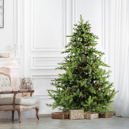 Fraser Hill Farm 7.5-Ft. Foxtail Pine Artificial Christmas Tree with Dual Multicolor & Warm White