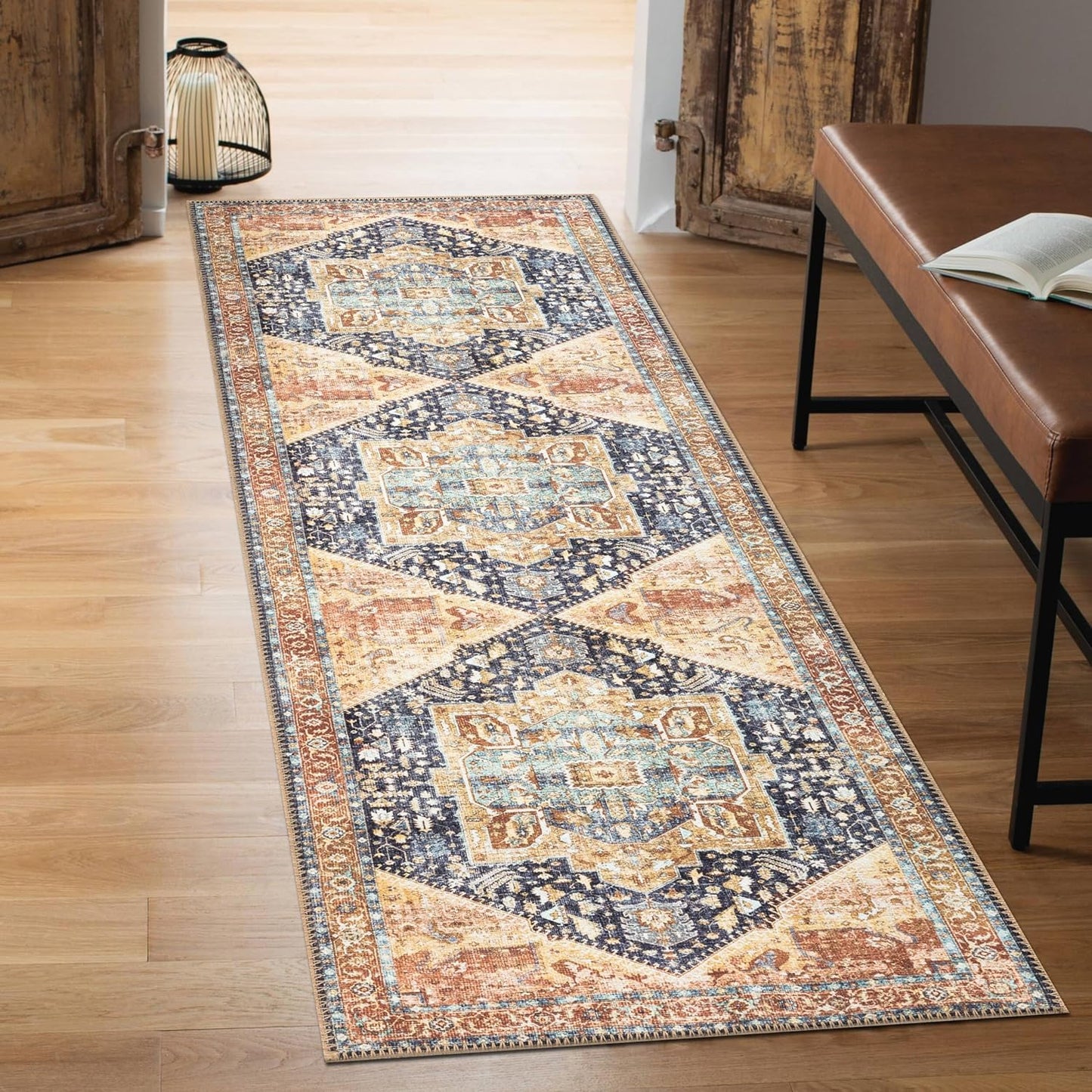 Keen Home Design 2x7 Rug - Machine Washable Runner Rug with Non-Slip Backing, Ideal for Hallway