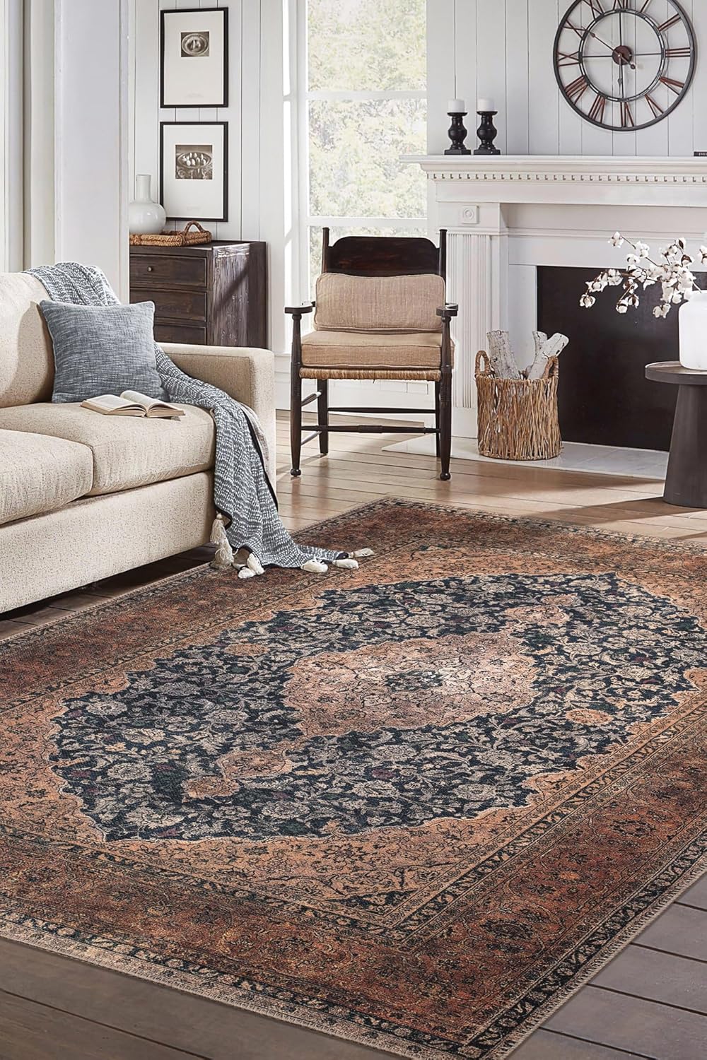 Keen Home Design 6x9 Rug - Machine Washable Area Rug with Non-Slip Backing, Ideal for Living Room