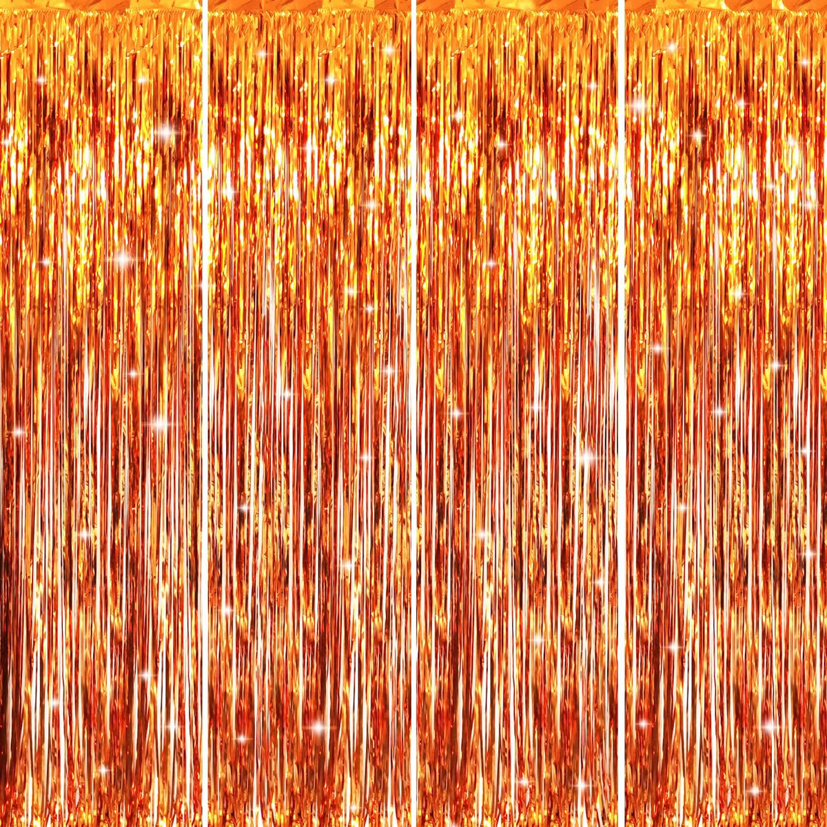 GOER 3.2 ft x 8.2 ft Metallic Tinsel Foil Fringe Curtains Party Photo Backdrop Party Streamers for