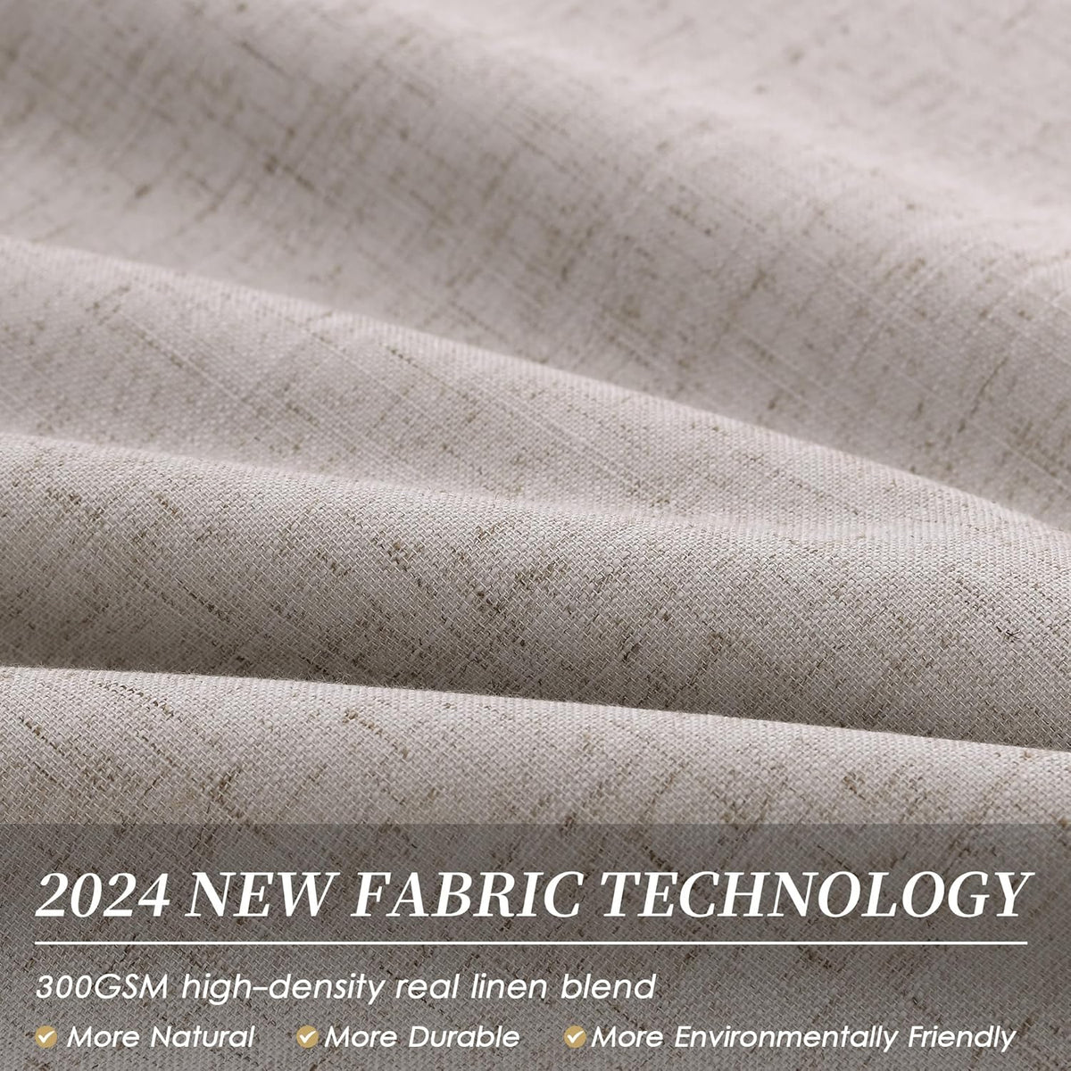 Brownish Grey Linen Blackout Curtains for Bedroom 84 Inch Length 2 Panels Set Room Darkening