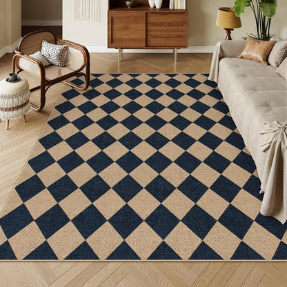 Lahome Checkered Easy Jute Outdoor Rug, Large 6x9 Rug for Living Room Checkerboard Indoor Outdoor