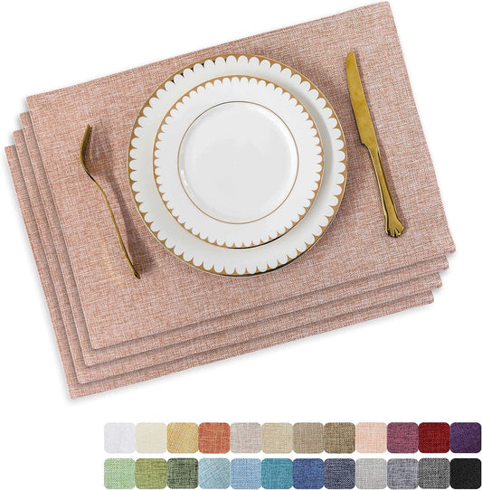 Home Brilliant Placemats Set of 4 Heat Resistant Dining Table Place Mats for Kitchen Table Party