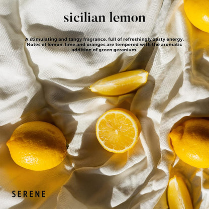 Hidden Label Large Scented Candle, Sicilian Lemon, 30oz 3 Wick Huge Candle, Serene Collection Slow