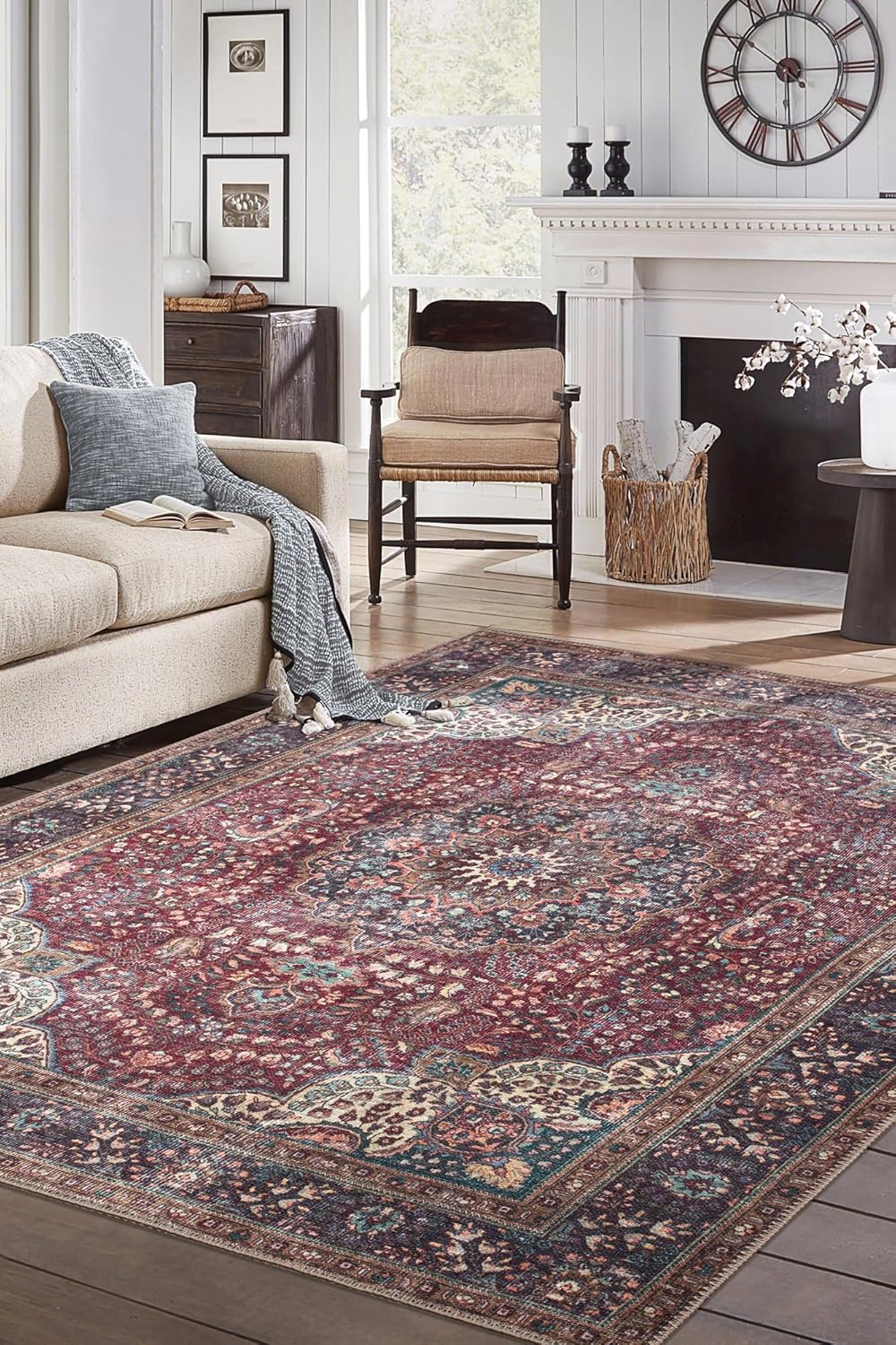 Keen Home Design 5x7 Rug - Machine Washable Area Rug with Non-Slip Backing, Ideal for Living Room