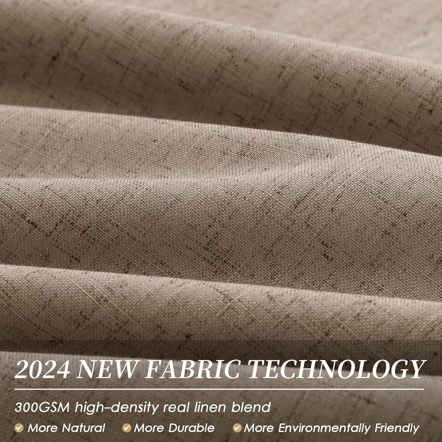 BOODII Room Darkening Curtains Brown Black Out Curtains 96 Inches Long 2 Panel Set Back Tab Neutral