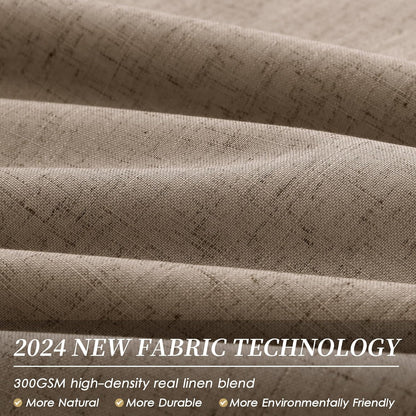 BOODII Room Darkening Curtains Brown Black Out Curtains 96 Inches Long 2 Panel Set Back Tab Neutral