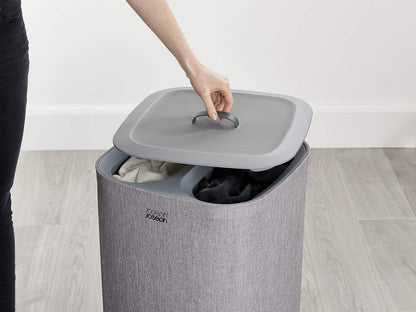 Joseph Joseph Tota 60 liter/15.8 gallon Laundry Hamper Separation Basket with lid, 2 Removable