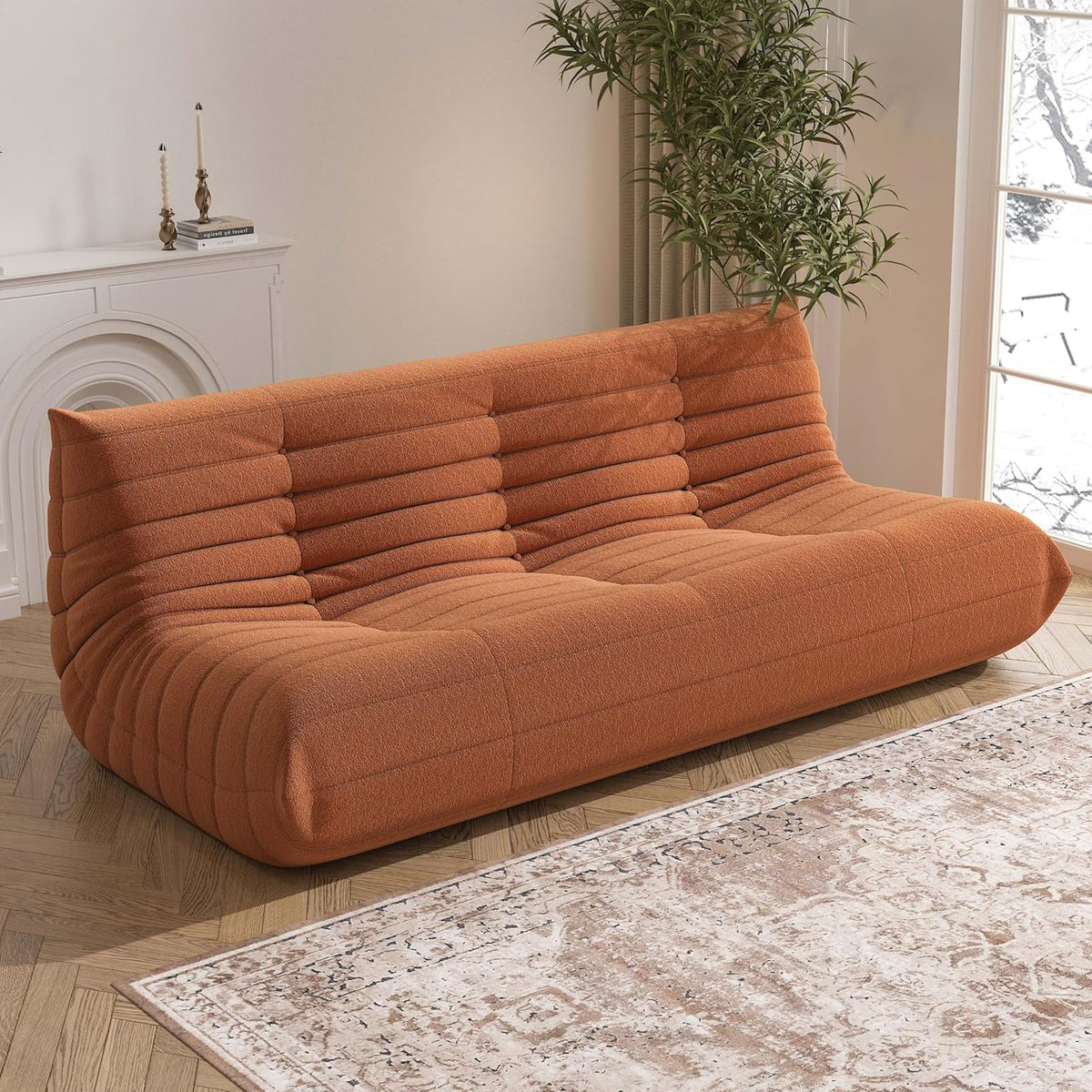 Bean Bag Chair, Oversized Fireside Chair Bean Bag Sofa Large Bean Bag Chair for Adults, 3 Seater
