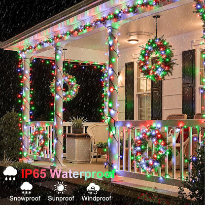 66FT 200 LED Christmas Lights Outdoor, Christmas Tree Lights with 8 Modes Waterproof, Plug in