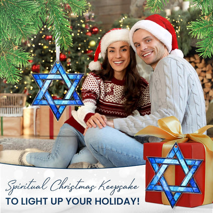 FLAGWIX Hanukkah Gifts for Women Men - Acrylic Christmas Ornaments 2025 - Hanukkah Ornaments for