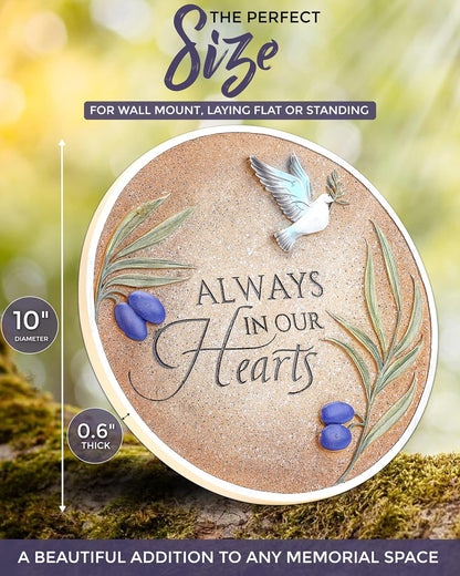 Spiritwind 10-Inch Garden Memorial Stone with Included Plaque Stand & Sympathy Card, Memorial
