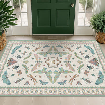Washable Sage Green Large Entryway Rug, 3x5 Area Rugs for Laundry Room, Kitchen, Bedroom, Dorm