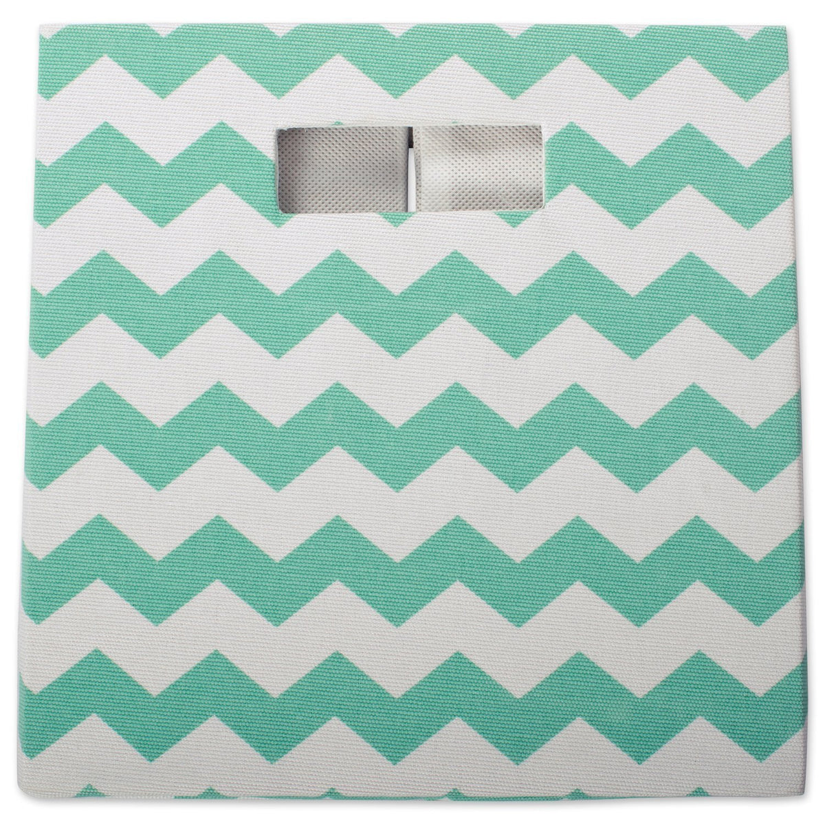 DII Collapsible Polyester Storage Cube, Chevron, Aqua, Large