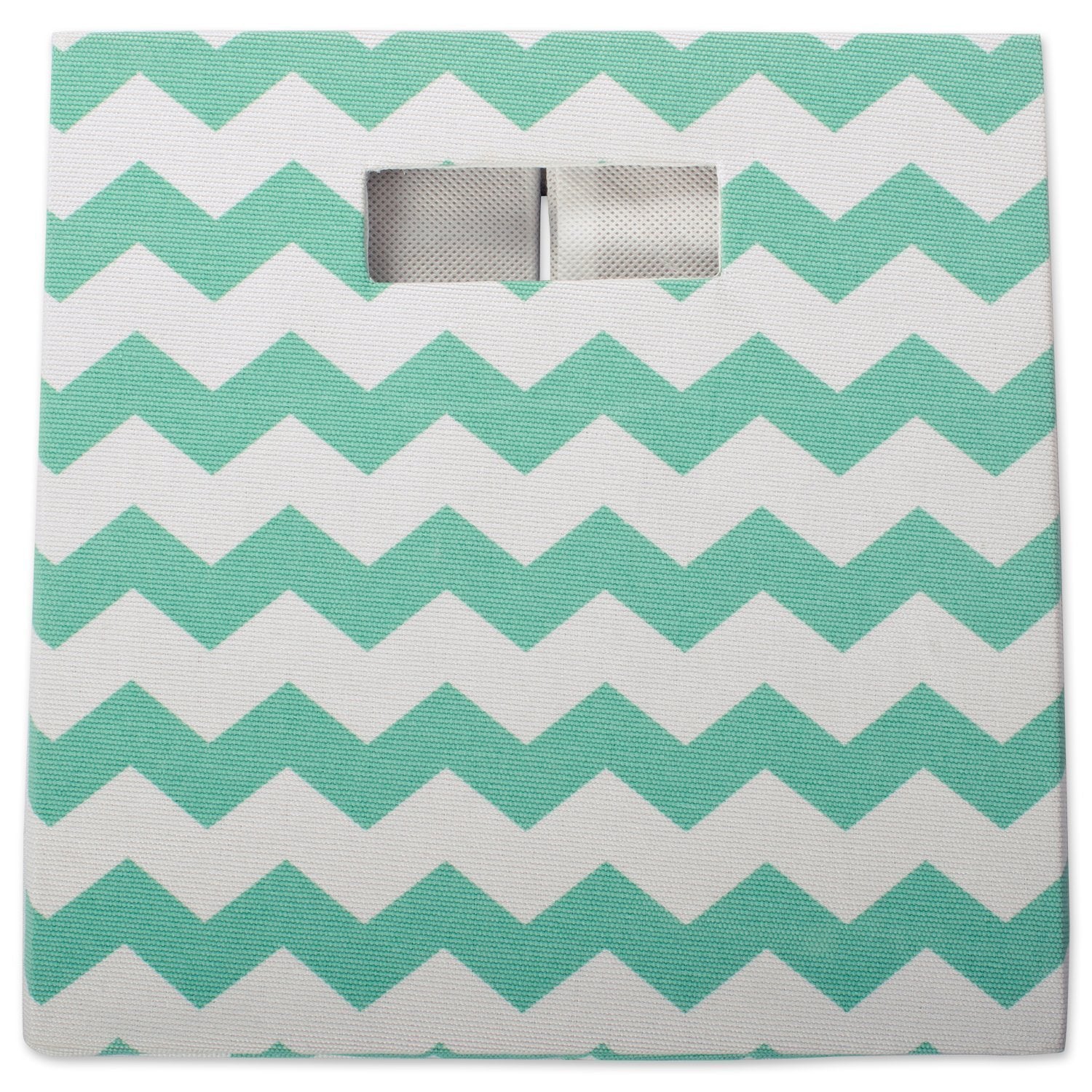 DII Collapsible Polyester Storage Cube, Chevron, Aqua, Large