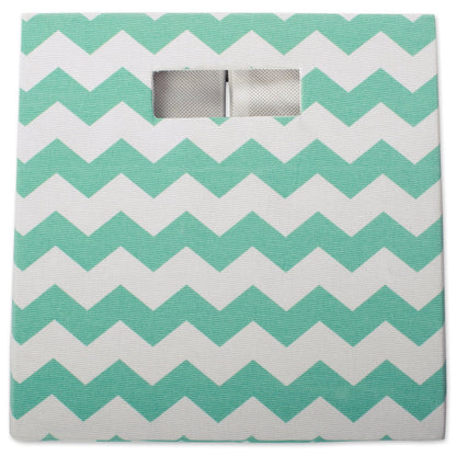 DII Collapsible Polyester Storage Cube, Chevron, Aqua, Large