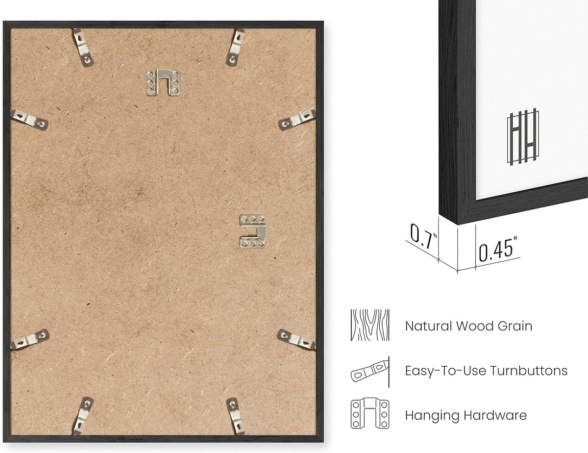 HAUS AND HUES Gallery Wall Picture Frames - Set of 6 Black Picture Frame Sets For Wall Collage