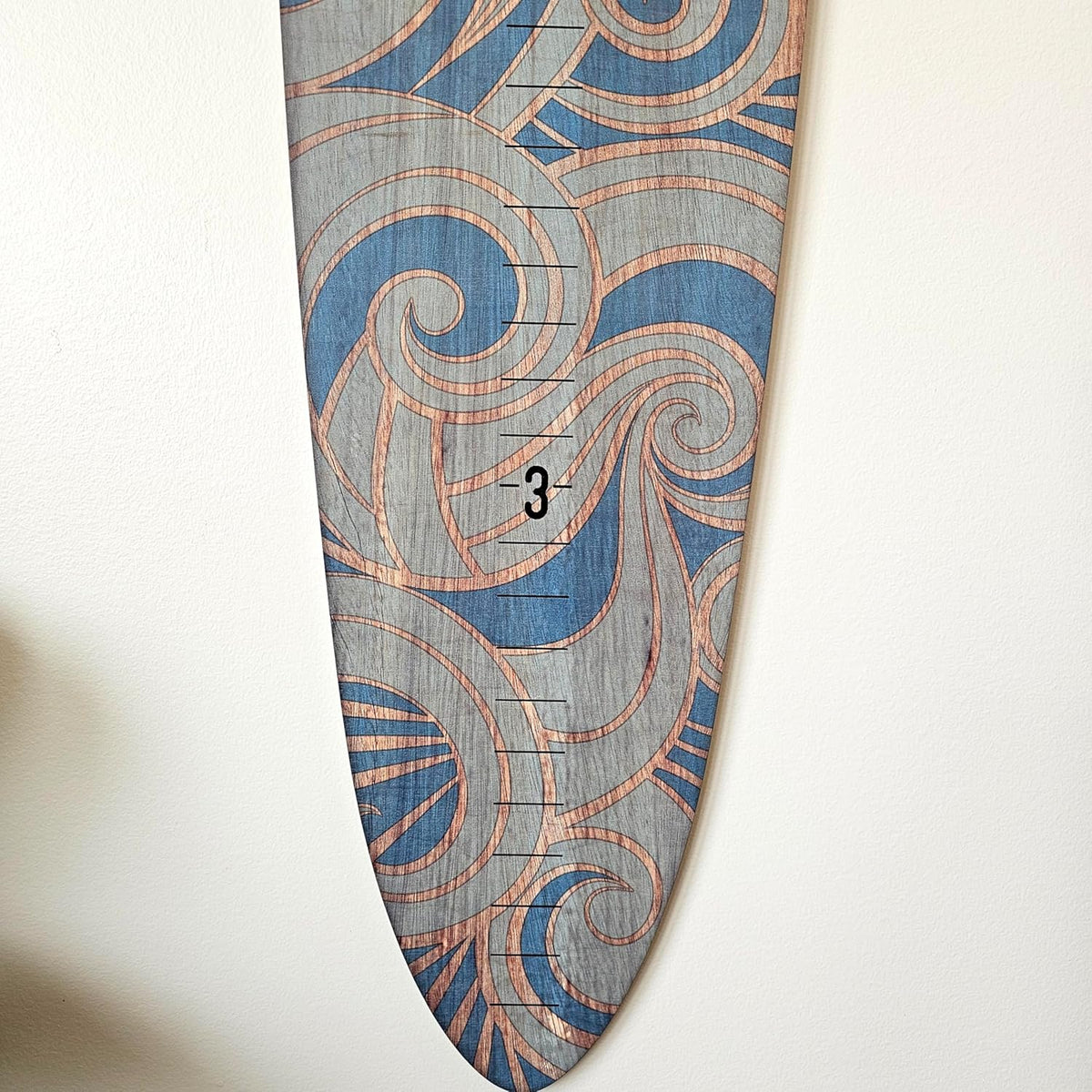 Wooden Surfboard Wall Decor Growth Chart - Surf Board Wall Decor for Kids Room, Wooden Growth Chart