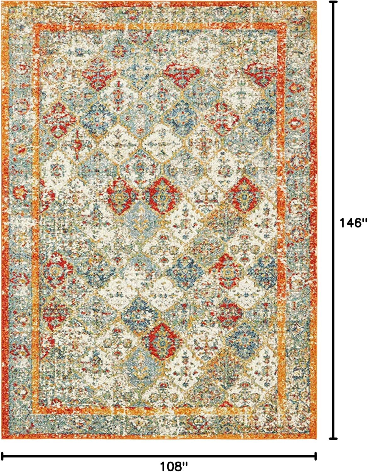 Unique Loom Rosso Collection Vintage, Traditional, Bohemian, Geometric, Distressed, Southwestern