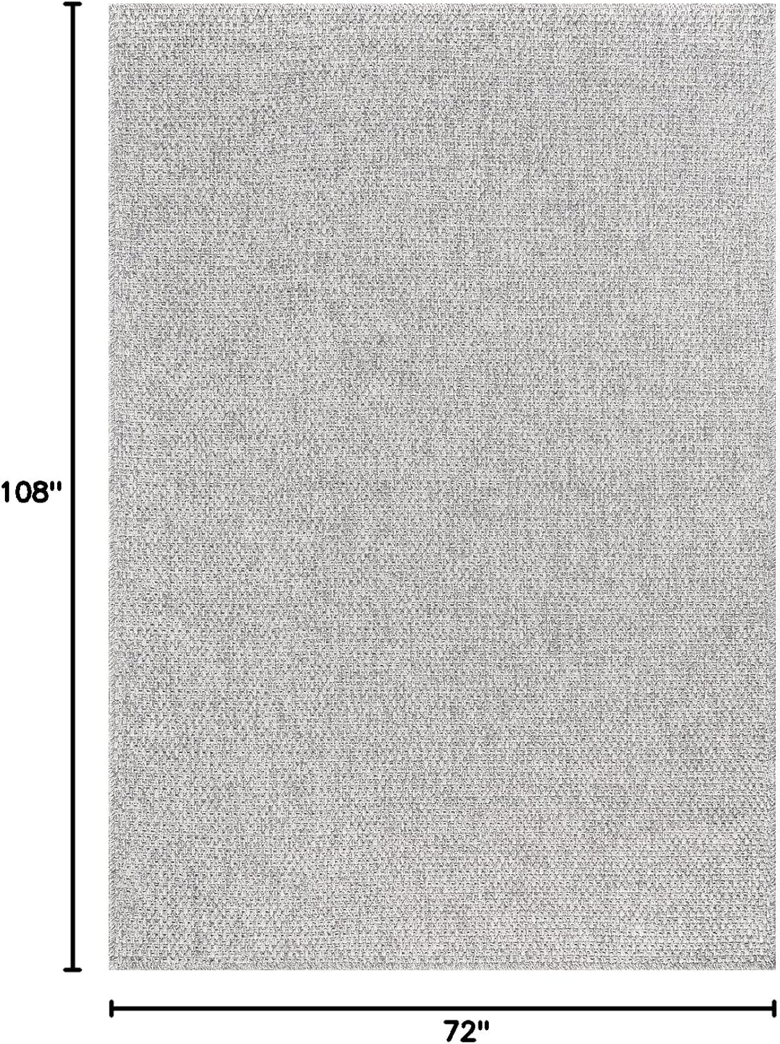 CAMILSON Easy Jute Rug 6x9, Indoor Outdoor Gray Color Farmhouse Area Rugs for Living Room Patio and