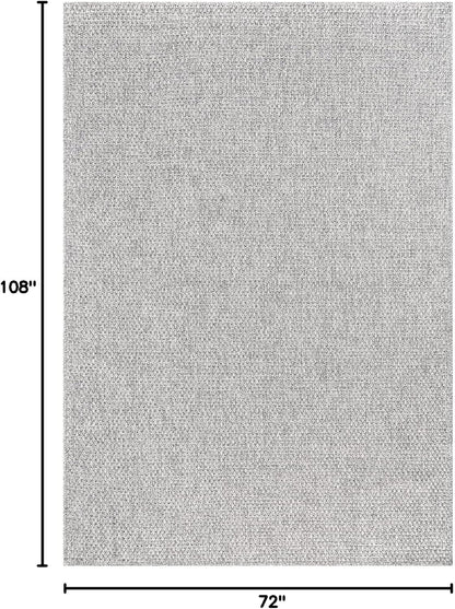 CAMILSON Easy Jute Rug 6x9, Indoor Outdoor Gray Color Farmhouse Area Rugs for Living Room Patio and