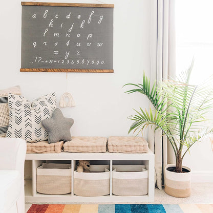 OrganiHaus Set of 3 Woven Storage Baskets for Organizing, Cotton Rope Organizer Bins for Shelves