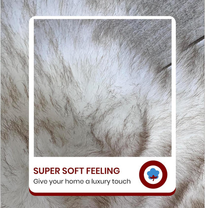 LAMBZY Faux Sheepskin Hypoallergenic Free Shape Silky Shag Rug, Luxury Shaggy Silky Plush Carpet
