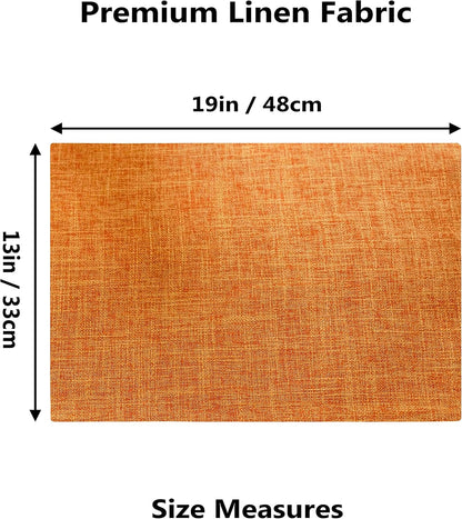 Home Brilliant Cloth Placemats Set of 4 Heat Resistant Fall Dining Table Place Mats for Kitchen