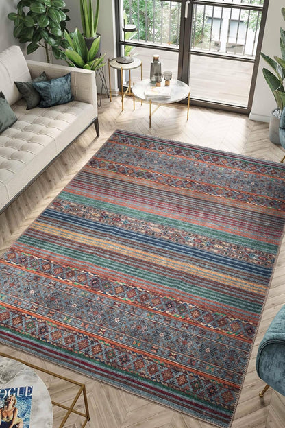 Keen Home Design 10x14 Rug - Machine Washable Area Rug with Non-Slip Backing, Ideal for Living