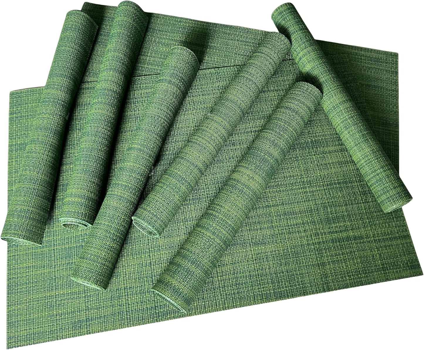 WAZAIGUR Placemats Set of 8 for Dining Table Heat-Resistant Washable Place Mats Woven Vinyl Kitchen