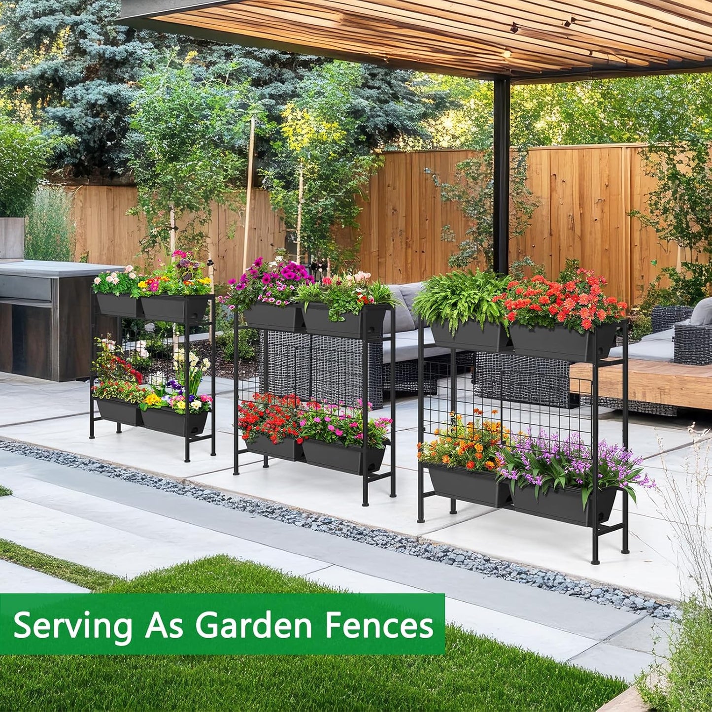 Raised Garden Beds with Legs Elevated Garden Planter Boxes with Trellis Raised Flower Boxes Patio