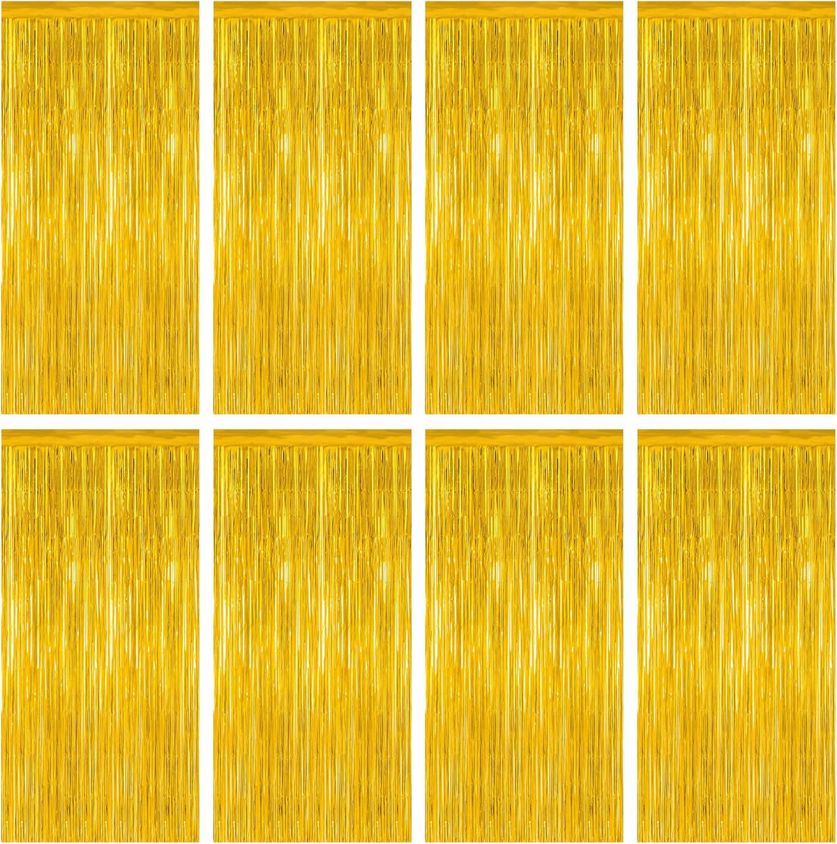 8 Pack 2025 Graduation Party Decorations, 3.28 FT x 7.05 FT Gold Backdrop, Metallic Graduation